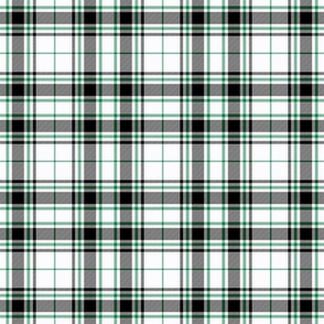 Tartan Plaid - Off white with Black and Emerald green