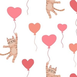 Valentine's Day Cats and Balloons 3 inch