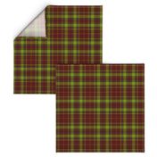 Tartan plaid -  Deep Russet Red with Foliage Green and Slate Green