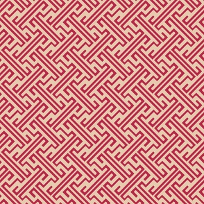 maze motifs on the diagonal - Pantone Viva Magenta on Grey Sand