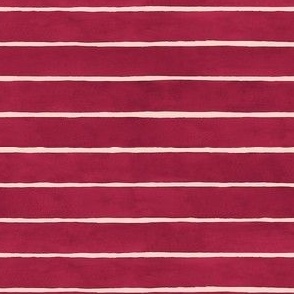 Viva Magenta Broad Horizontal Stripes - Small Scale - Watercolor Textured bb2649 Pantone 2023