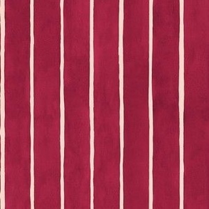 Viva Magenta Broad Vertical Stripes - Small Scale - Watercolor Textured bb2649 Pantone 2023