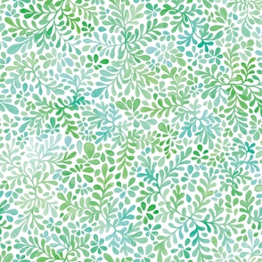 (large) Watercolour Floral green