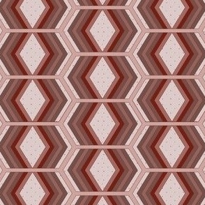 Striped Diamond Tiles - Terra cotta Dot