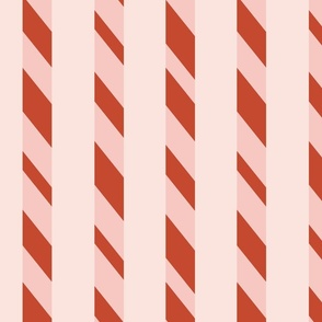 Candy cane stripes - pink and red // big scale