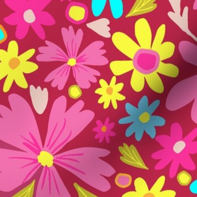 Viva Magenta Cute Floral, 18 inch