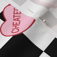 Anti Valentine Sweary Conversation Hearts Checker Background - Large Scale