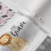 3 inch Safari/Zoo//Pink - Wholecloth Cheater Quilt