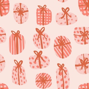 Patterned gift box - pink and coral // big scale