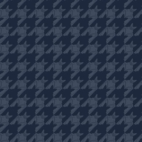 Mini Batstooth - Halloween houndstooth with Bats in Bluish Grey and Midnight Blue 