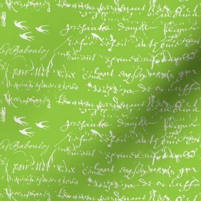 French Script Bold, Lime Green