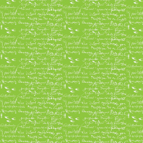 French Script Bold, Lime Green