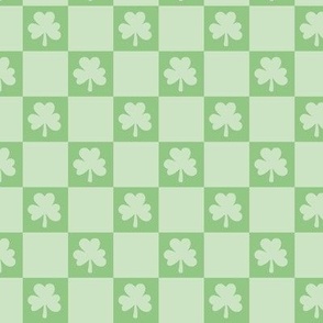 Groovy seventies check shamrock st patrick's day irish checker plaid design summer pastel mint green