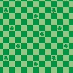 Groovy seventies check - random shamrock st patrick's day irish checker plaid design summer bright nineties green