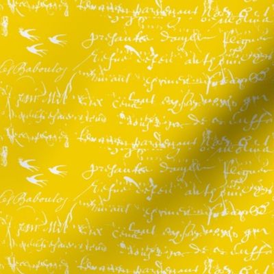 French Script Bold, Bright Yellow