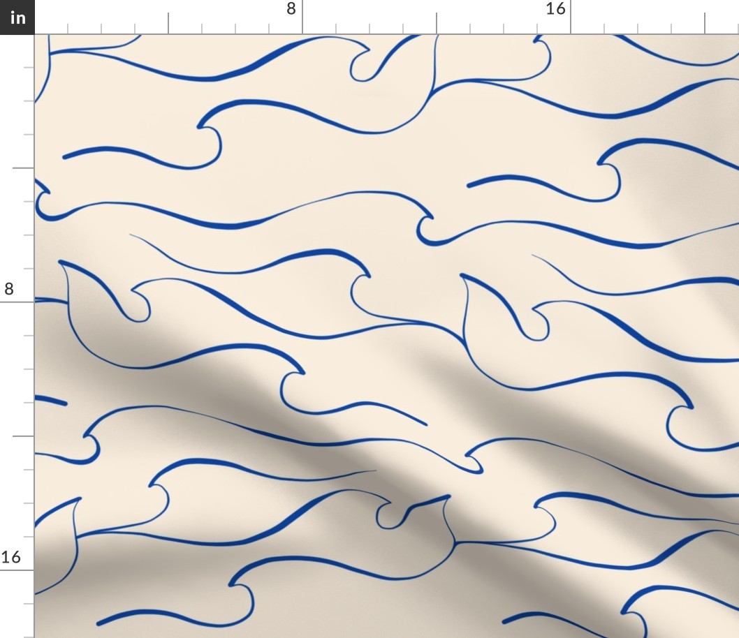 (m) Minimal Abstract Matisse line-art Sea Waves 1. BLUE ON BEIGE SAND #matisselove #lineart #sand #beige #matissebedding #seaside #coastal #minimalhomedecor #wallpaper