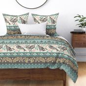 Fair Isle Forest Adventures Teal Winter RetroChristmas2022 Large