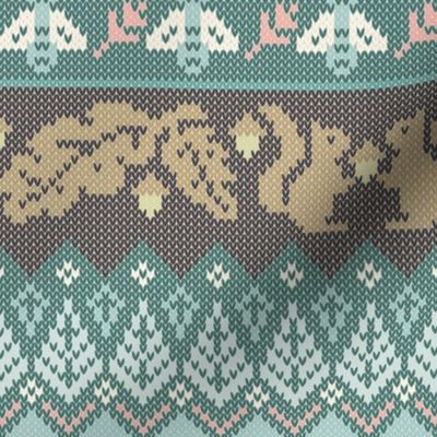 Fair Isle Forest Adventures Teal Winter RetroChristmas2022 Medium 