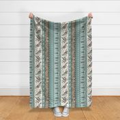 Fair Isle Forest Adventures Teal Winter RetroChristmas2022 Rotated