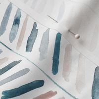 Indigo and earthy artistic herringbone - watercolor brush stroke chevron painterly minimalistic scandi pattern for home decor b081-2