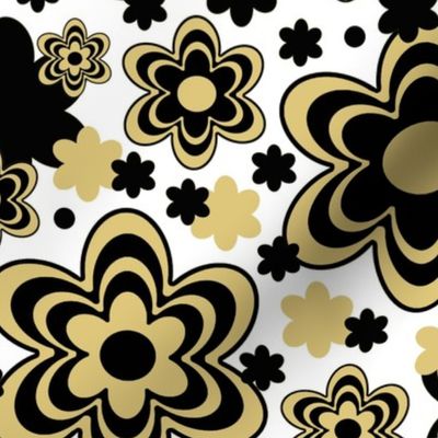 Gold Black Floral