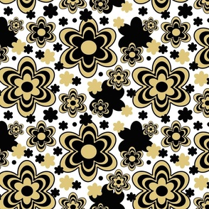 Gold Black Floral