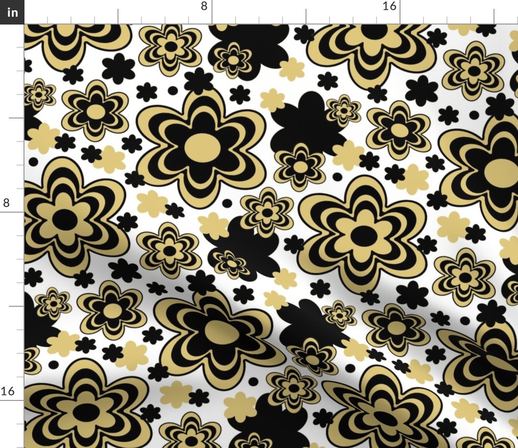 Gold Black Floral