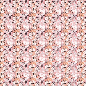 Pink and Orange  | Floral Kisses Textured | Pastel Comforts | Ditsy Scale ©designsbyroochita