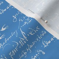 French Script Bold, Cornflower Blue