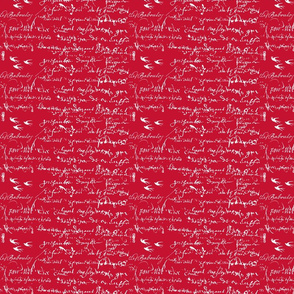 French Script Bold. Rosy Red