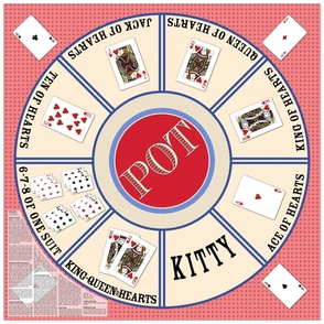Rummy Royal Game Mat v.2 Coral Red print
