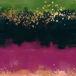 Abstract- Pink, Navy, Green, Gold - Large