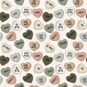 Small / Boho Valentine Candy Hearts - Valentines Day
