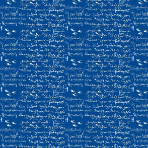 French Script Bold. Boat Blue