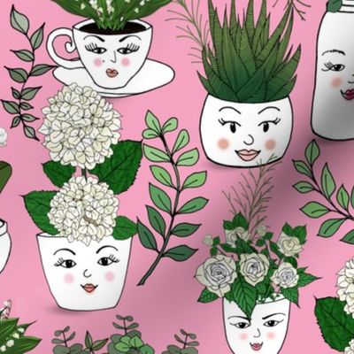 Garden Face Vases 