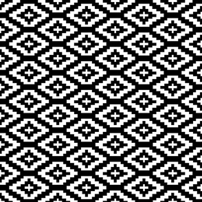 Greek Fretwork Mosaic Tile Pattern Black & White