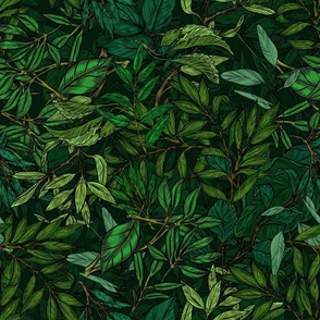 Green forest graphic leaves