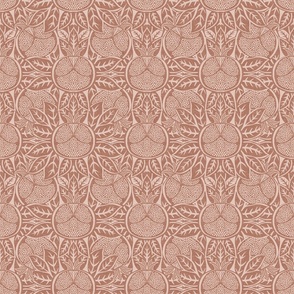 Pomegranate Block Print in Cinnamon -  9 inch repeat