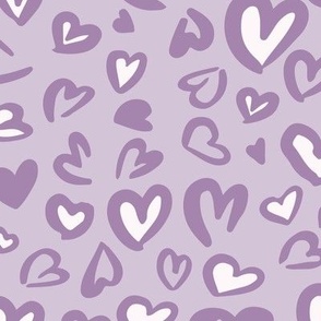 (M Scale) Heart Shaped Animal Print in Dusty Light Purple