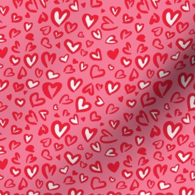 (XS Scale) Heart Shaped Animal Print in Bright Pink