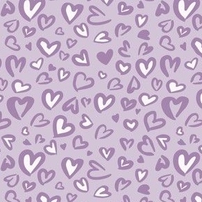 (XS Scale) Heart Shaped Animal Print in Dusty Light Purple