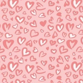 (XS Scale) Heart Shaped Animal Print in Dusty Light Pink