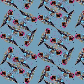 Hummingbird Geometric Pattern