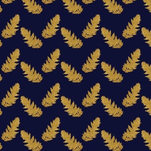 Christmas Gold Branch on Blue