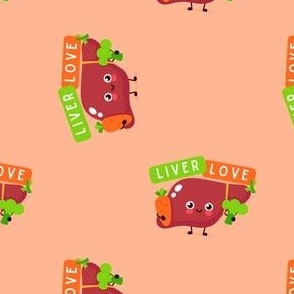 Liver Love Cute Anatomy Veggies Medicine