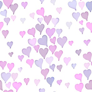 No Ai - pink and purple watercolor hearts