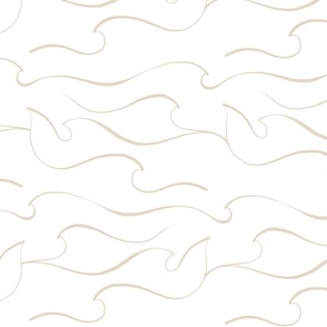 MEDIUM - Matisse line art Sea Waves 4. Sand on White