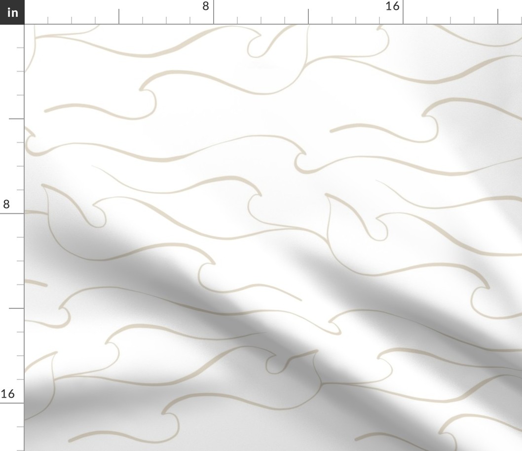 MEDIUM - Matisse line art Sea Waves 4. Sand on White