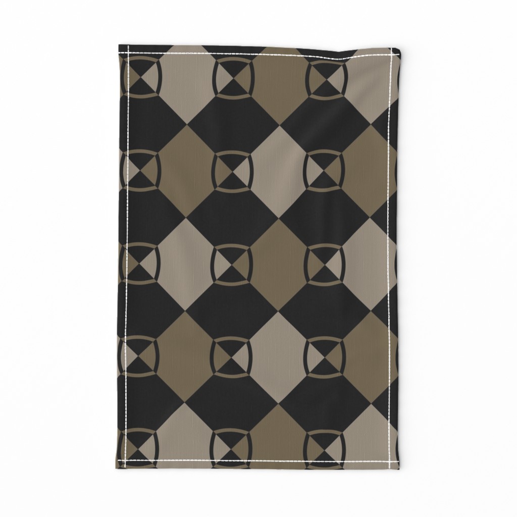 Harlequin Squares Black, Tan, Taupe-5748