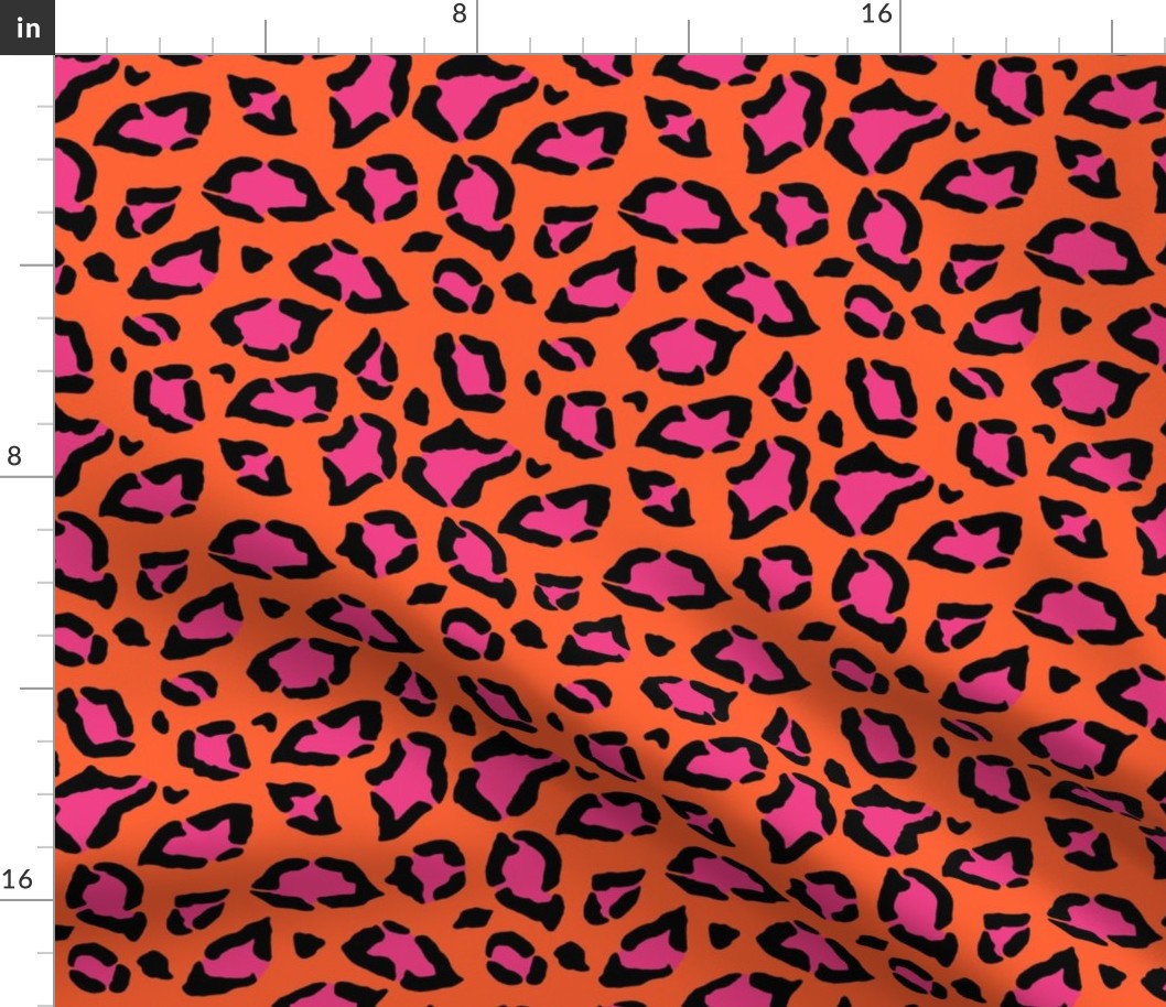 Leopard Print Pink on Orange